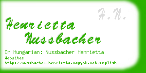 henrietta nussbacher business card